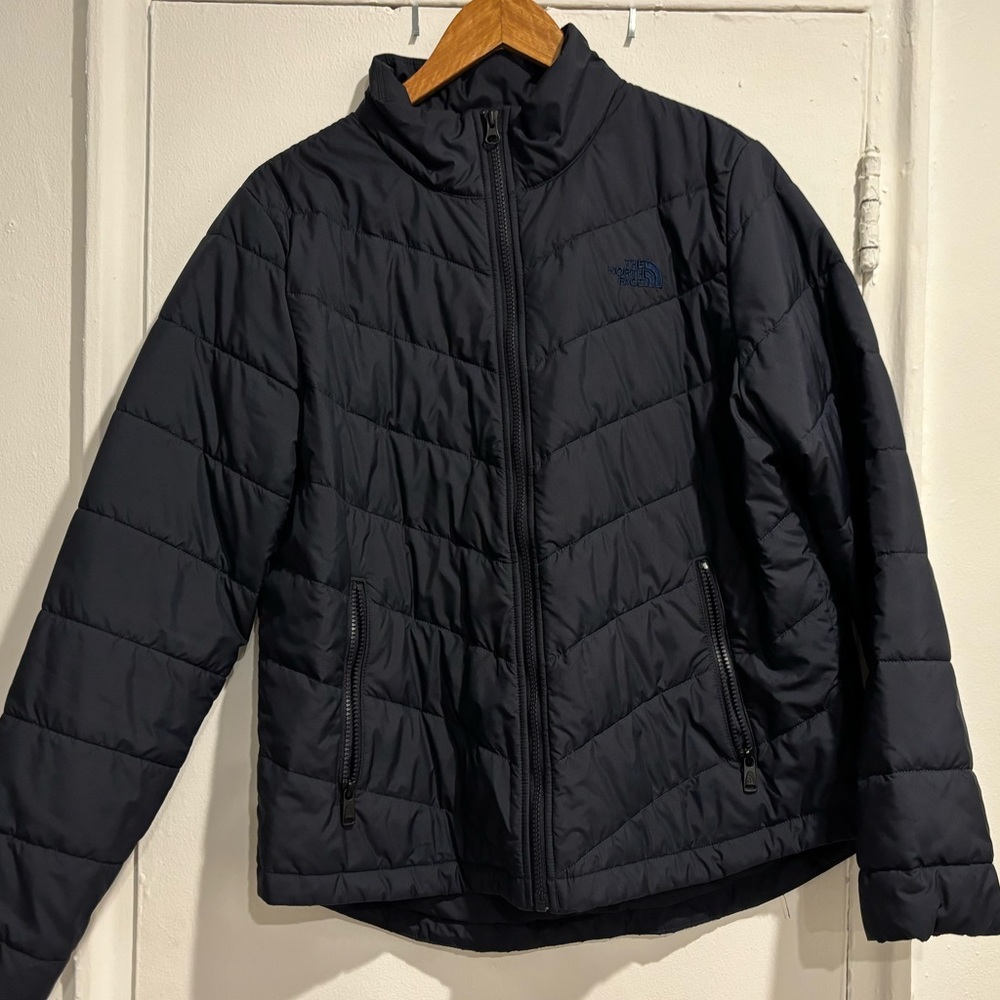 The North Face Tamburello size Large navy blue jacket Like new!*